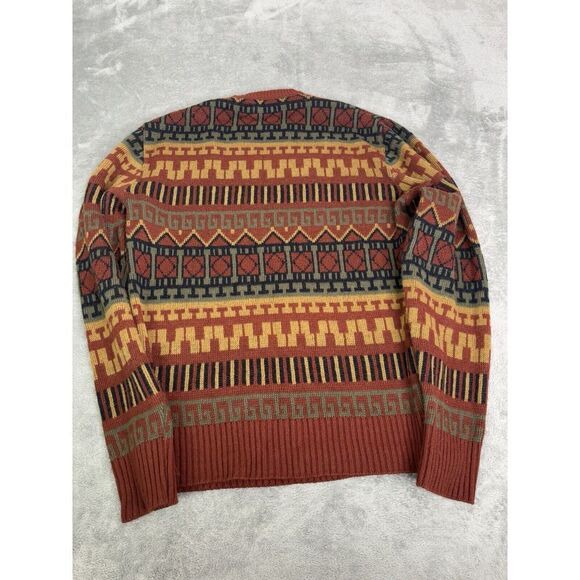 Vintage 80s Campus Knit Pullover Sweater Men's Size Medium Orange - Picture 2 of 6